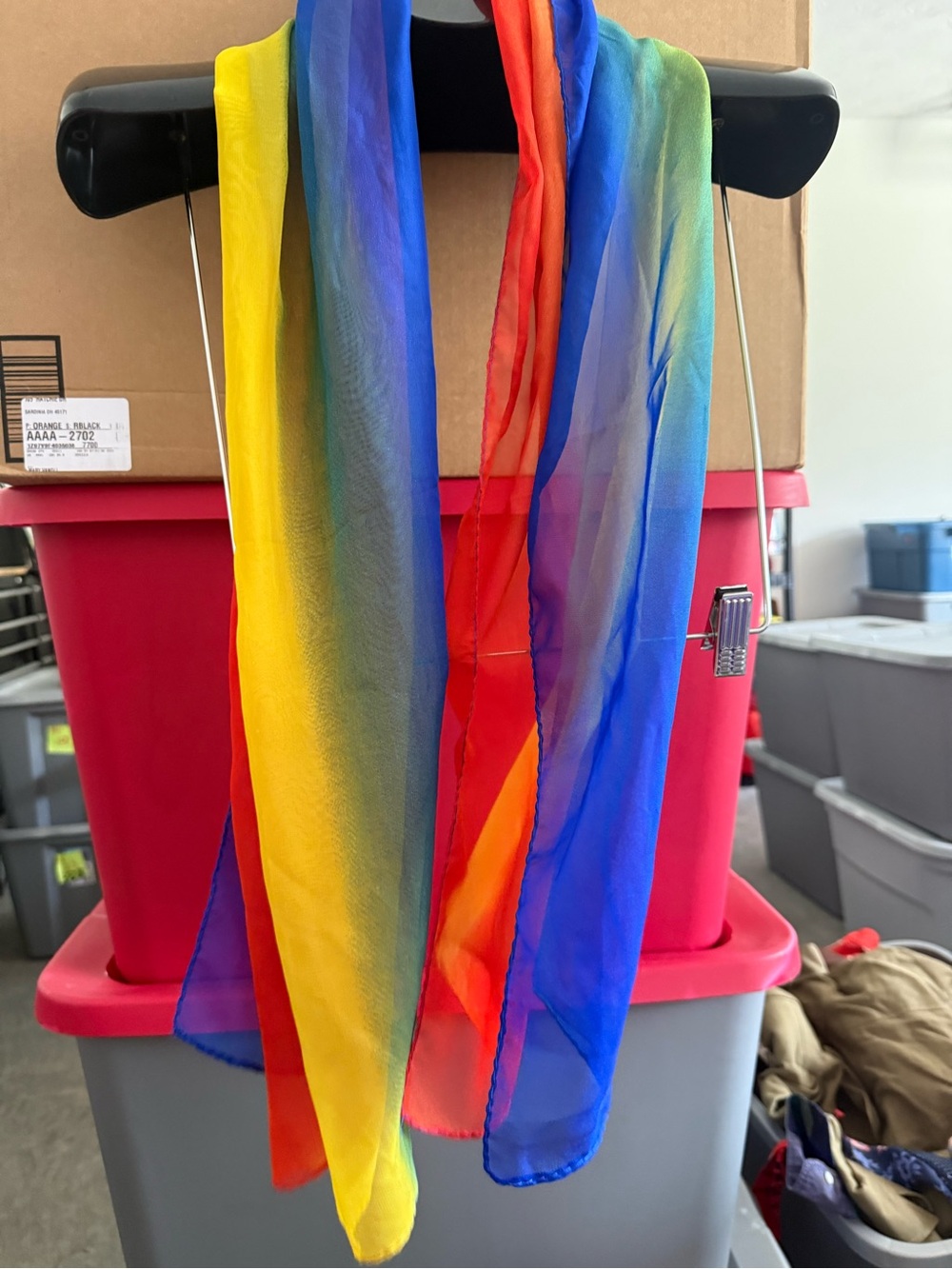 Rainbow Sheer Decorative Scarf for Parties - Multicolor p40